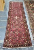 Pink ground Persian runner, the field with floral