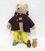 Paddignton bear and 4 early to mid 20th century miniature bears (5)