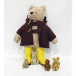 Paddignton bear and 4 early to mid 20th century miniature bears (5)