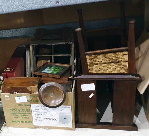 Assorted collectables including a magazine rack, a