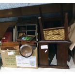 Assorted collectables including a magazine rack, a