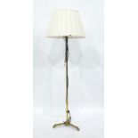 Gilt brass simulated bamboo tripod standard lampCondition ReportThere is are large section near