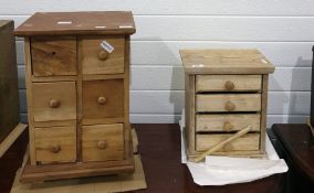 Modern chest of six short drawers and a miniature