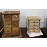 Modern chest of six short drawers and a miniature