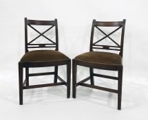 18th century oak chair in Chippendale manner, pierced and carved backsplat, solid seat, square