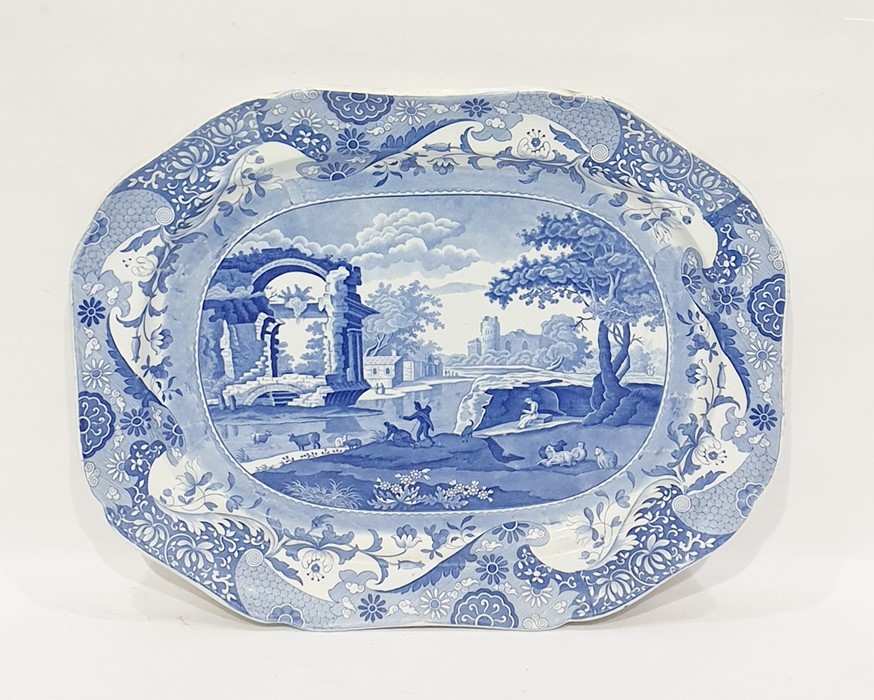 19th century Spode large earthenware meat dish, ob