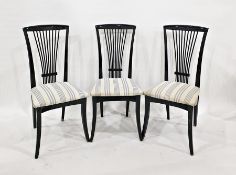 Set of six 20th century black stained dining chairs (6)