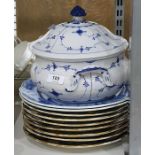 Royal Copenhagen tureen with lid, pair of Spode bl