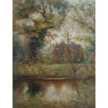 R A Gardner (?) Oil on canvas  River landscape, si