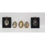 Five various portrait miniature prints