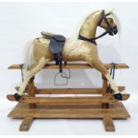20th century pony skin covered rocking horse with