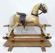 20th century pony skin covered rocking horse with