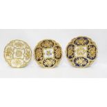 Three various Meissen porcelain gilt decorated sha