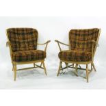 Pair of mid-20th century Ercol armchairs