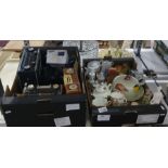 Assorted ceramics, transistor radios, etc (2 boxes)