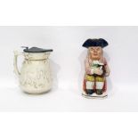 19th century Staffordshire pottery Toby jug in the