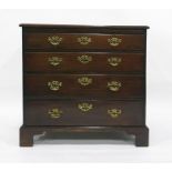19th century mahogany bachelor's chest with moulded edge with brushing slide, four graduated