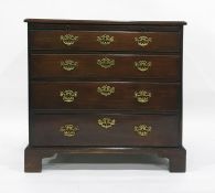 19th century mahogany bachelor's chest with moulded edge with brushing slide, four graduated