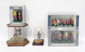 Assorted models of military figures to include W Britain Collection marching band and changing of