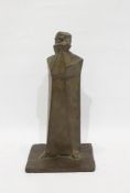 William Chattaway (b.1927) contemporary bronze of standing male figure in coat, head in hands, on