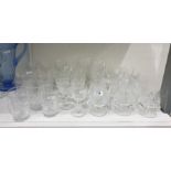 Large quantity of cut drinking glasses, various patterns