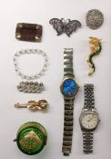 Assorted costume jewellery to include Dolce & Gabbana lady's watch, brooch in the form of a