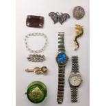 Assorted costume jewellery to include Dolce & Gabbana lady's watch, brooch in the form of a