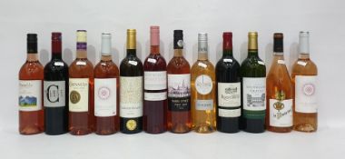 Twelve bottles of assorted wines to include Chateau de Roquerbrune Bordeaux (2009); Cedrus Malbec (