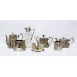 Electroplated items to include claret jug, teapot,