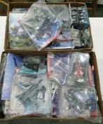 Two boxes of assorted model planes, some with original magazine and collectors box