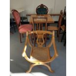 Five assorted chairs including cane seated examples (5)