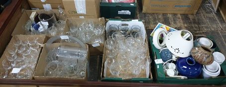 Large collection of glassware, various pot holders and other ceramics (6 boxes)