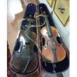 Violin with single piece back and having carved li