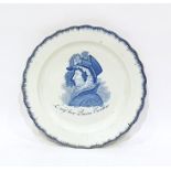 Late 18th/early 19th century pearlware tea plate w
