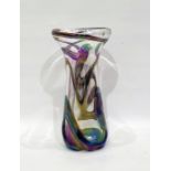 John Ditchfield Glasform studio glass vase, decorated iridescent trails,inscribed to base and