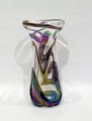 John Ditchfield Glasform studio glass vase, decorated iridescent trails,inscribed to base and