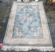 20th century Chinese superwash rug, the blue groun