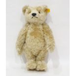 Steiff bear with gold label and stud to ear, in pale gold plush with growl, 34cm (with Steiff