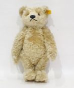 Steiff bear with gold label and stud to ear, in pale gold plush with growl, 34cm (with Steiff