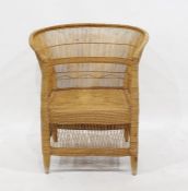 Cane tub chair with lozenge-patterned seat, curved top railCondition ReportWe do not think any