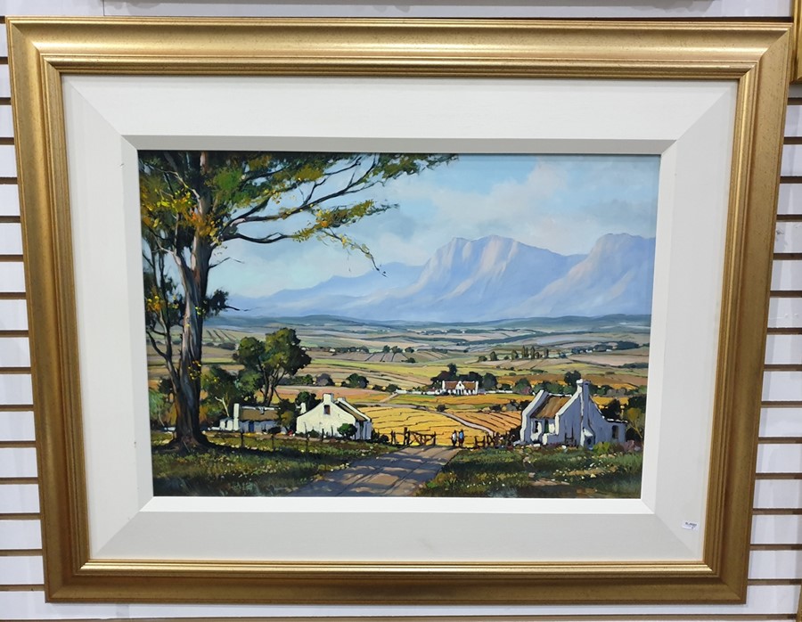Unattributed Oil on board South African landscape, 44 x 64cms - Image 2 of 2