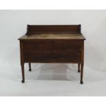 19th century washstand with galleried back above two short and one long drawer, to cabriole supports
