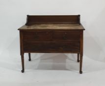 19th century washstand with galleried back above two short and one long drawer, to cabriole supports