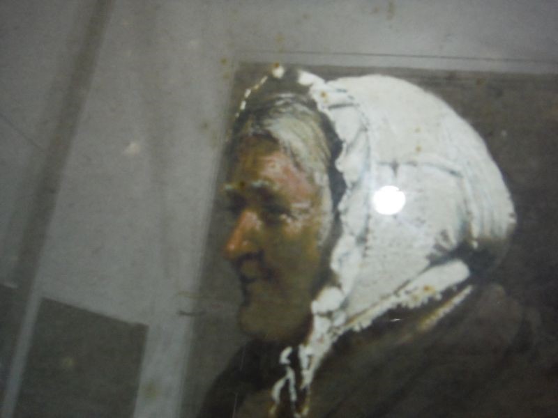 Attributed to Erskine Nicol (1825-1904) Oil on panel Study of an old woman in white cap, seated in - Image 6 of 10