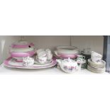 Wedgwood porcelain part tea service 'Devon Sprays' pattern, Victorian earthenware soup tureen and