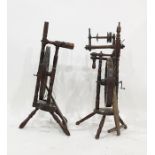 Two vintage spinning wheels (2)