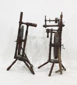 Two vintage spinning wheels (2)