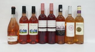 Eight bottles of assorted rose wine to include Campanula Pinot Noir 2014 from Hungary and two