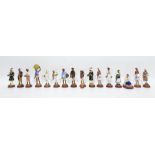 Set of 12 assorted hand painted Indian painted terracotta miniature figures