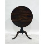 19th century snap-top circular centre table to three cabriole supports, pair of 19th century